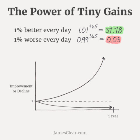 The power of tiny gains model af James Clear