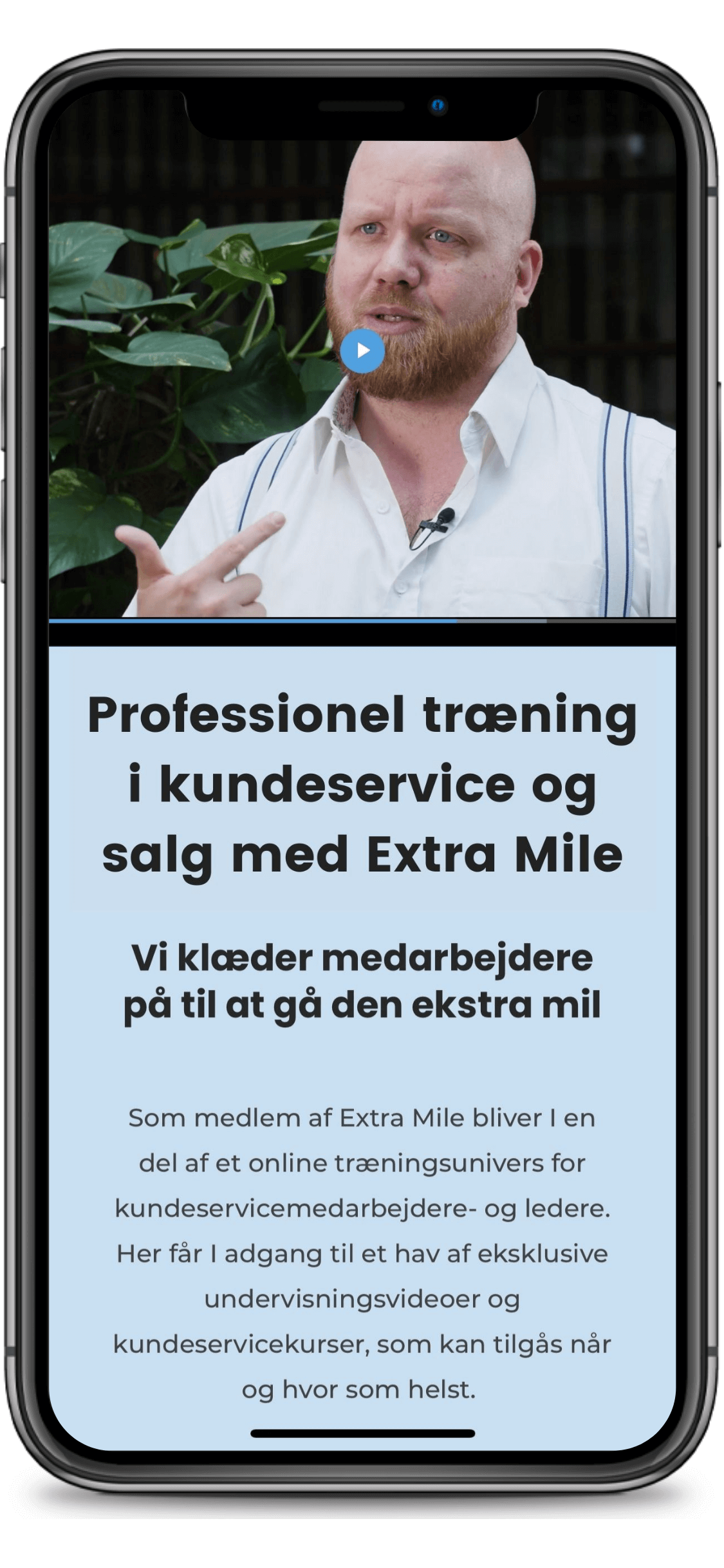 Professionel træning i kundeservice og salg med Extra Mile 2 Extra Mile på mobiltelefonen
